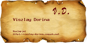 Viszlay Dorina névjegykártya